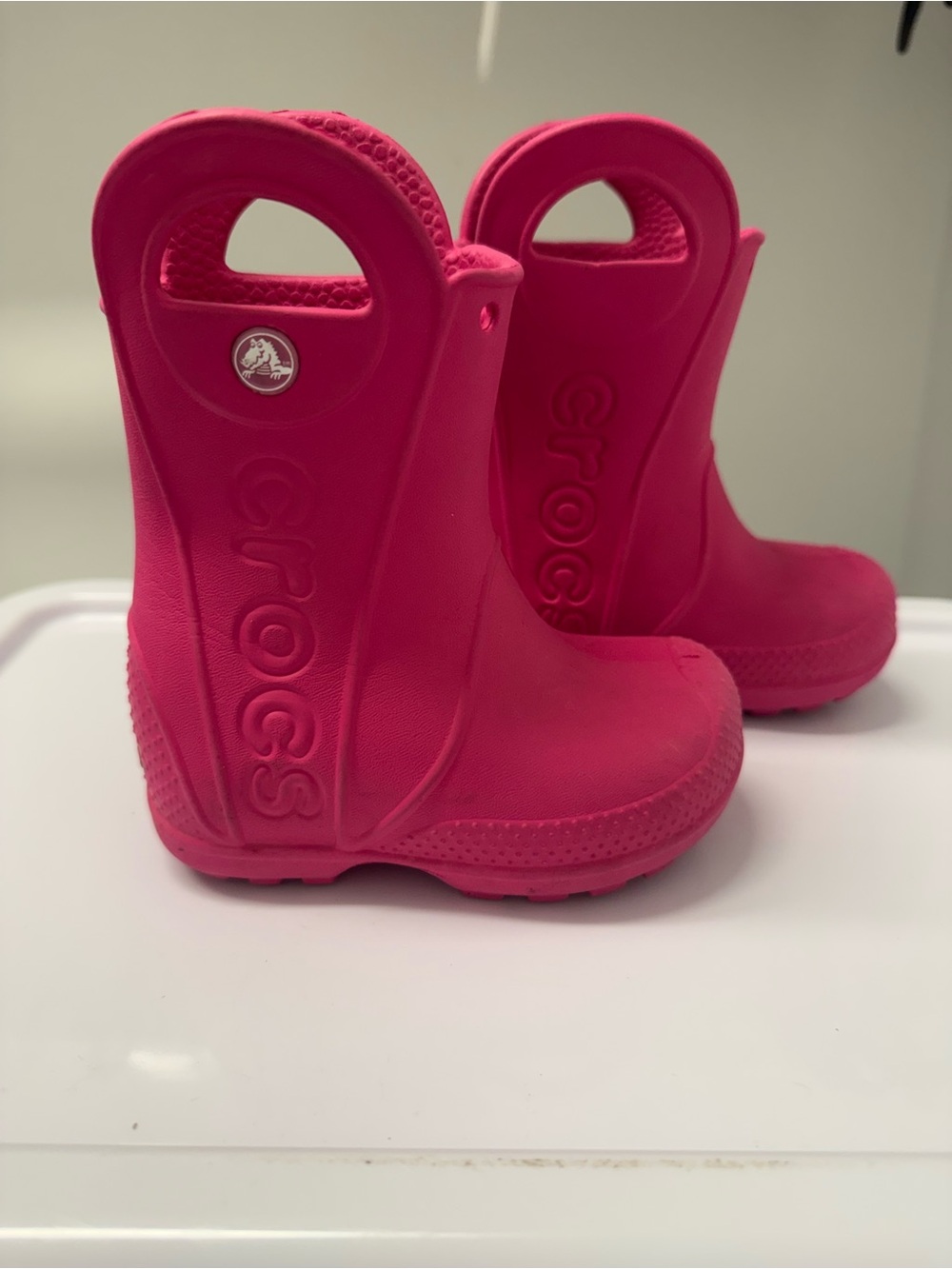 CROCS Kids Hot Pink Waterproof Pull-On Rain Boots